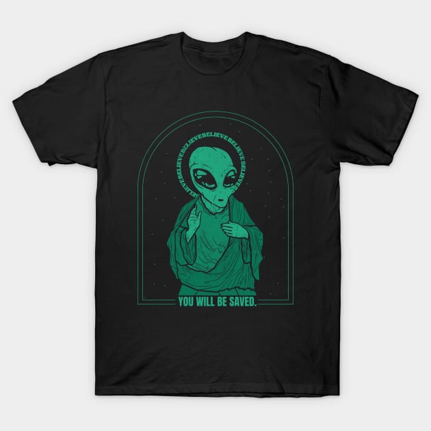 Jesus Alien T-Shirt by Bruno Pires